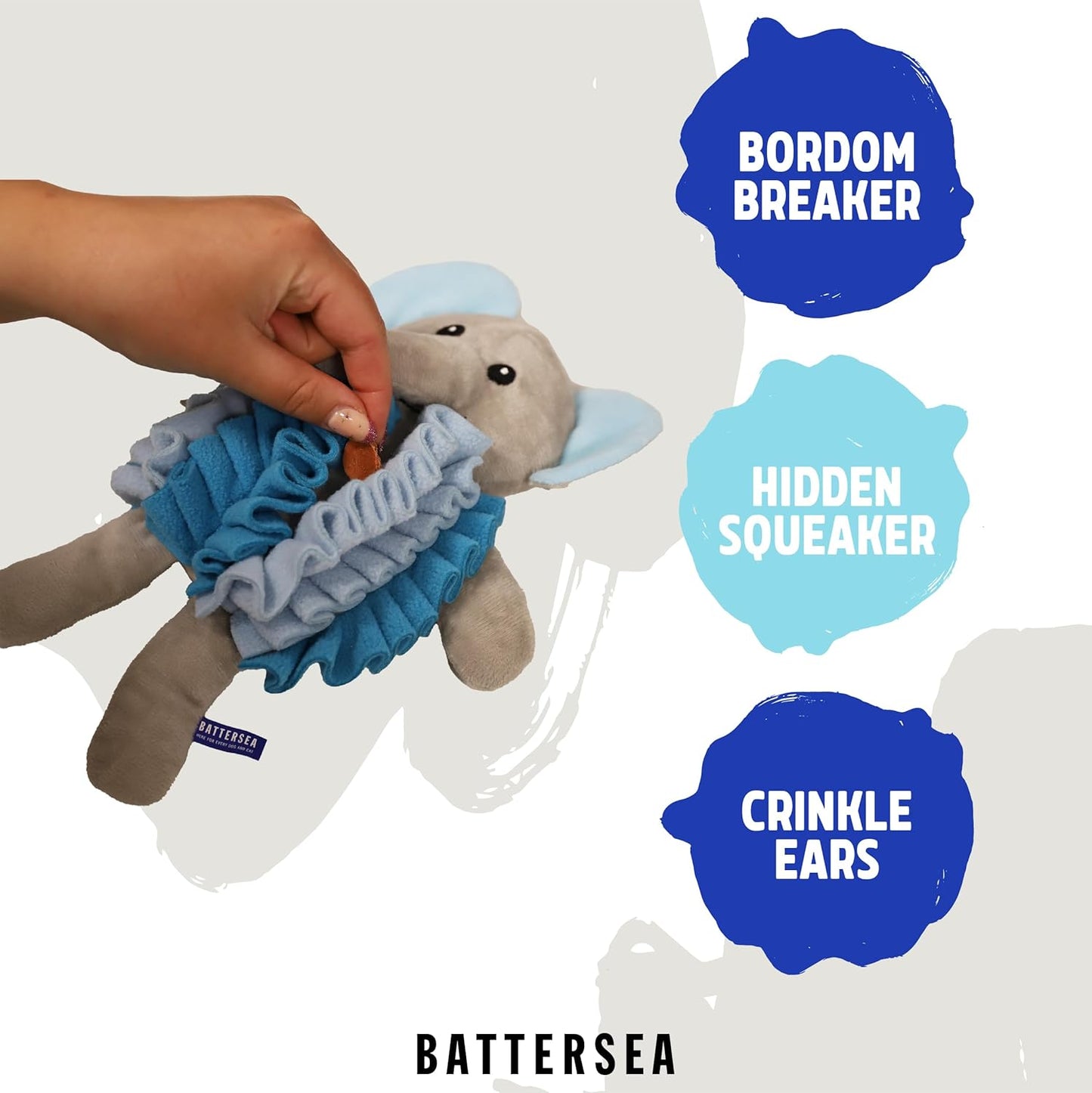 Battersea Rosewood Snuffle Elephant Plush Dog Toy
