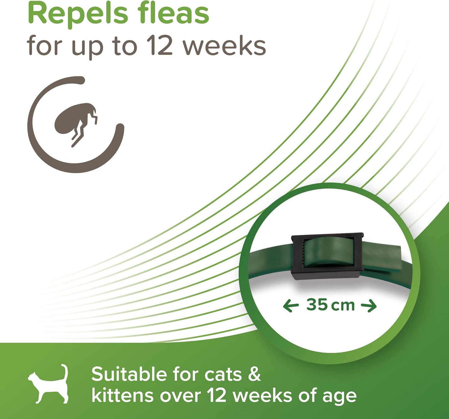 Beaphar Veto Pure Flea and Tick Collar for Cat, Green