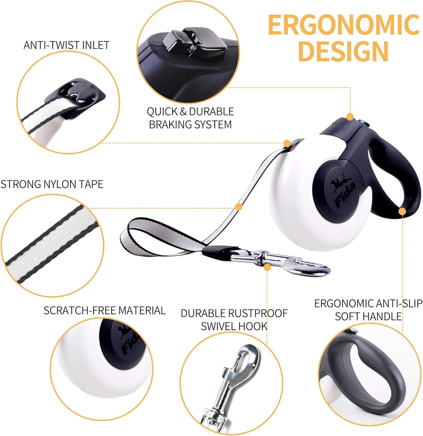 Fida Retractable Dog Leash