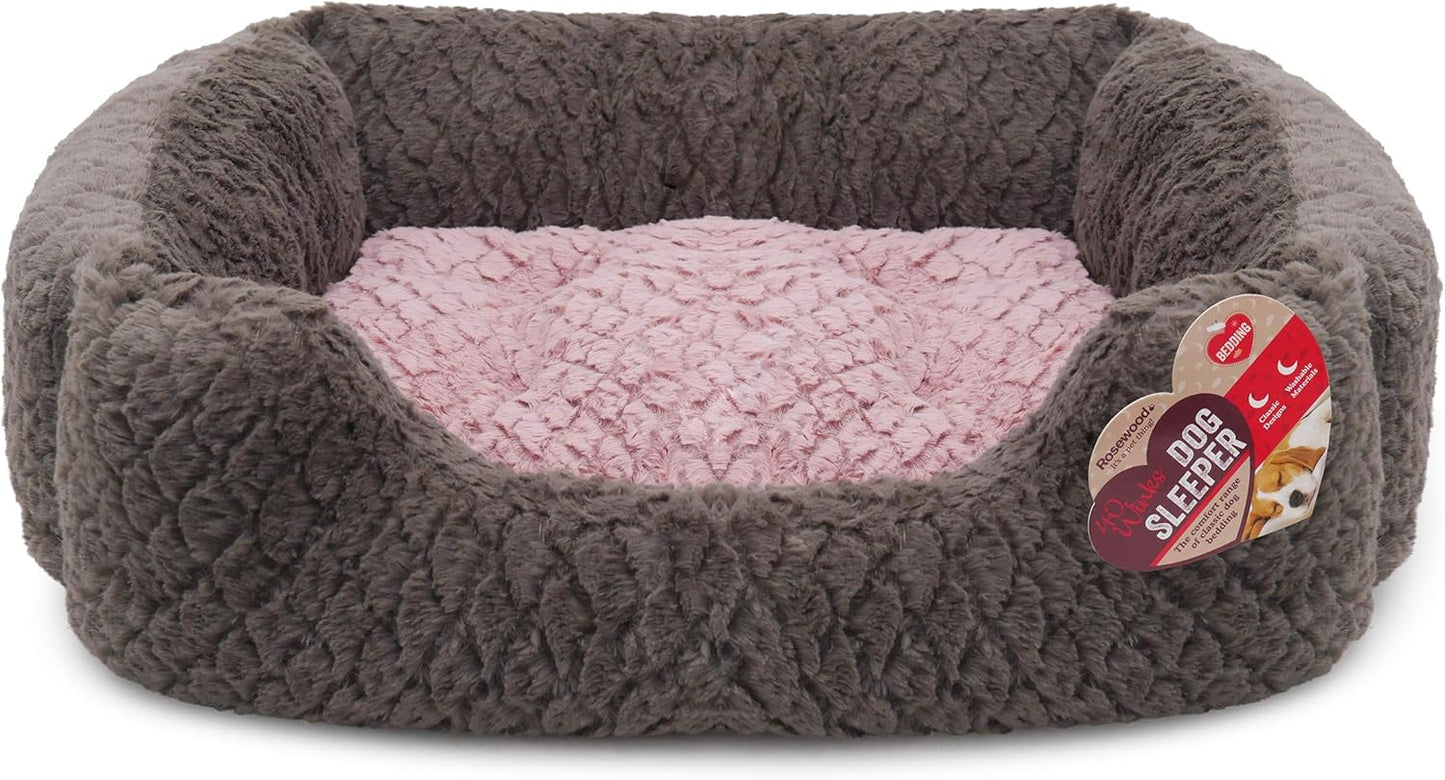 Rosewood Grey and Pink Square Bed