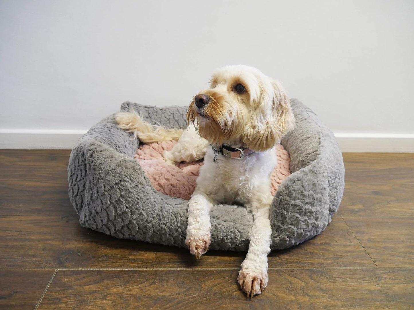 Rosewood Grey and Pink Square Bed