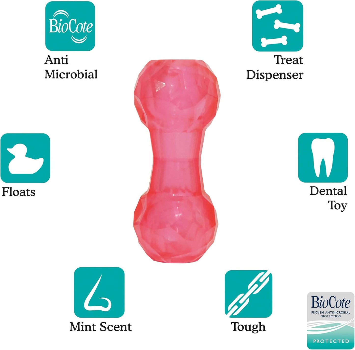 Bio-Safe Puppy Treat Dumbbell Pink