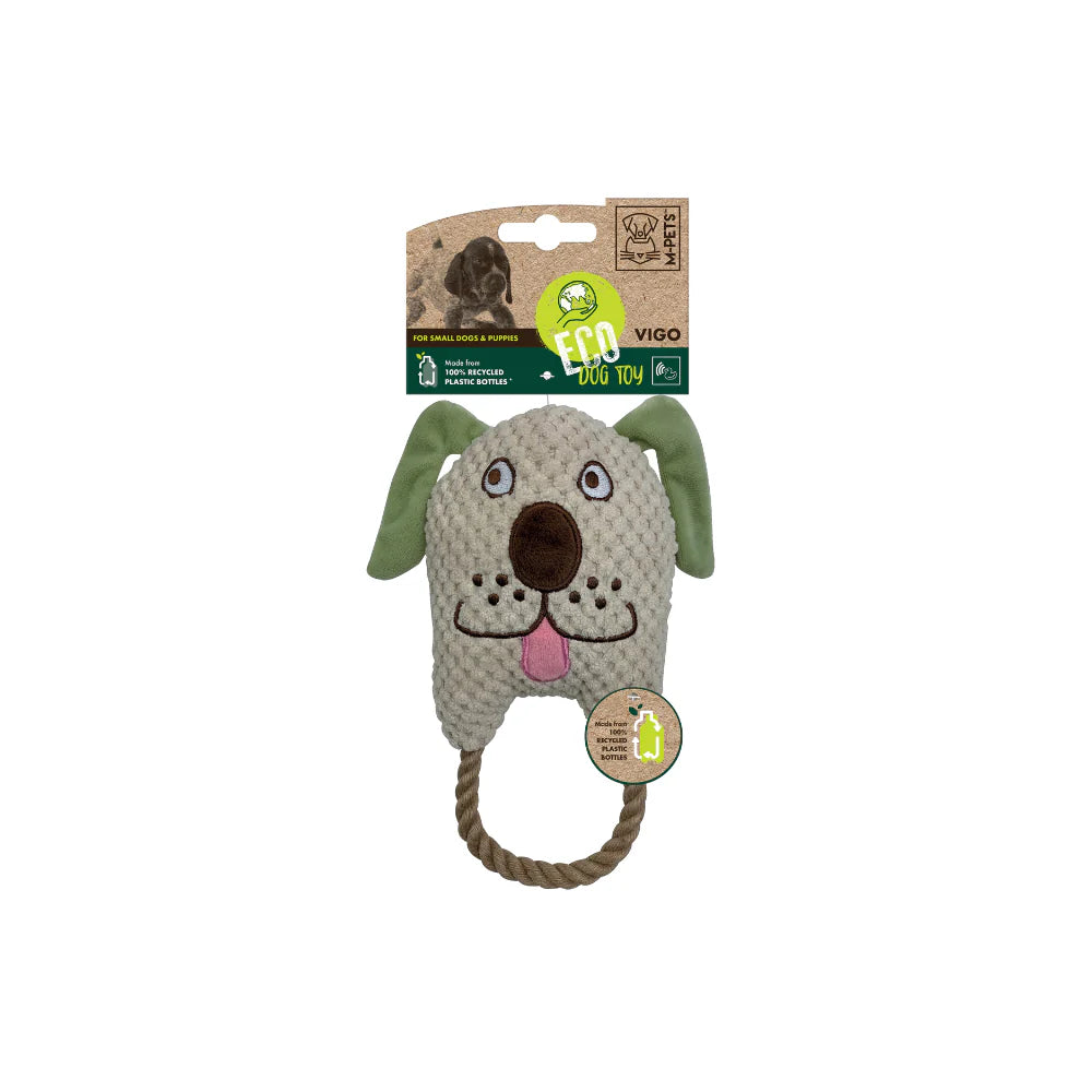 ECO Dog Toys Corduroy Dog with Jute Rope Ring