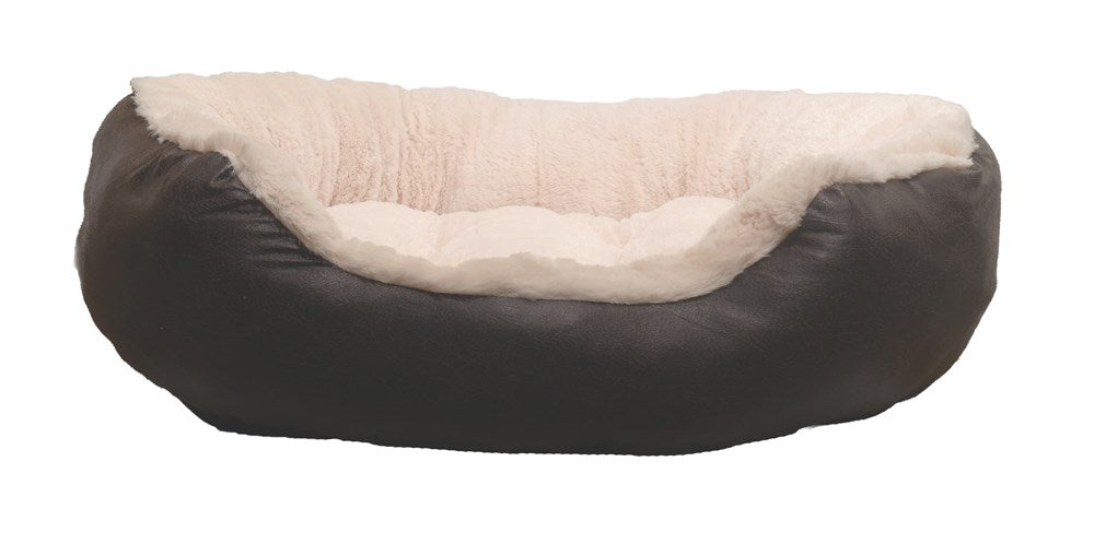 Premium Faux Leather Oval Dog Bed