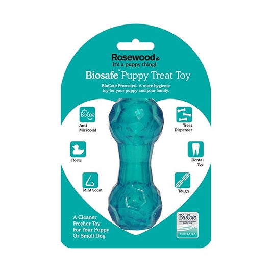 Bio-Safe Puppy Treat Dumbbell Blue