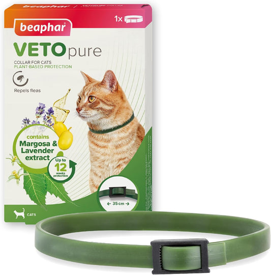 Beaphar Veto Pure Flea and Tick Collar for Cat, Green