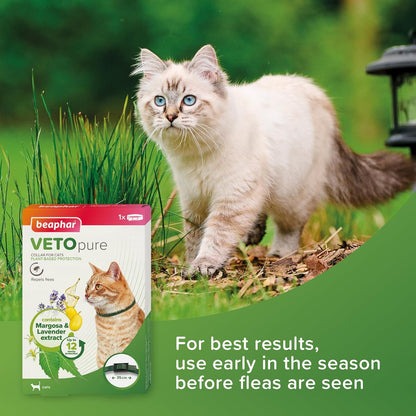Beaphar Veto Pure Flea and Tick Collar for Cat, Green