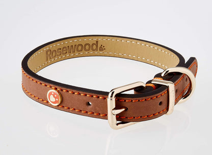 Rosewood Luxury Leather Dog Collar