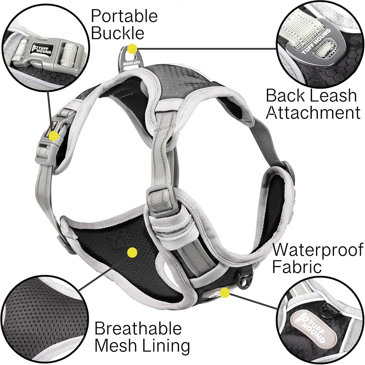 Tuff Hound Black-Grey Harness