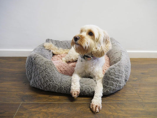 Rosewood Grey and Pink Square Bed