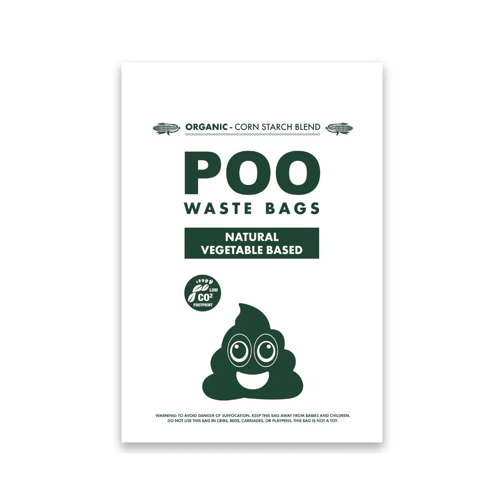 POO BIO Dog Waste Bags 60 bags - Non Scented