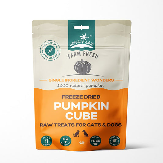 Freeze Dried Pumpkin Cube treats 50g for Pets